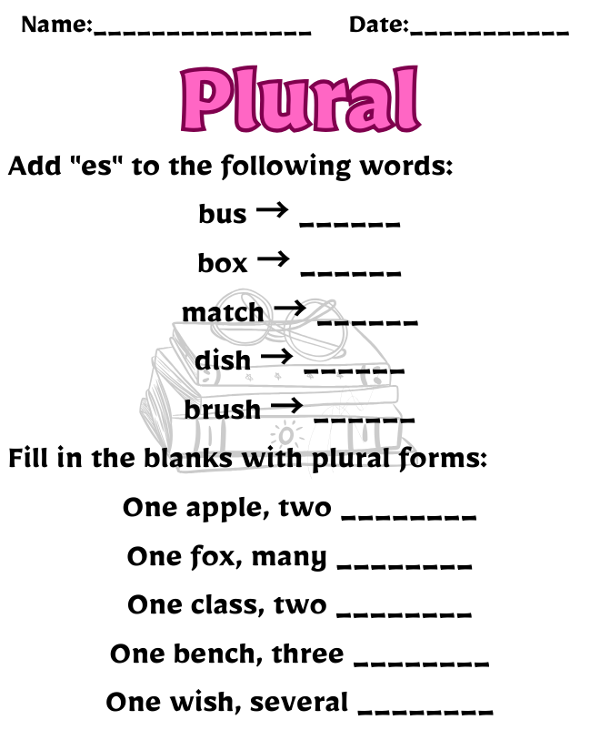Free Printable Plural Worksheets | Fun Grammar Activities Plural Worksheet for Class 2