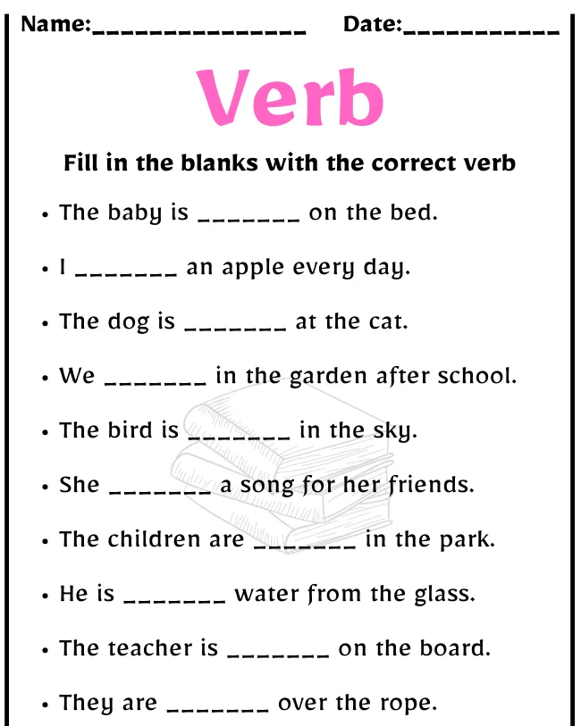 Verb worksheet